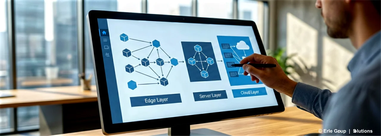 Technische Systemarchitektur auf einem Bildschirm